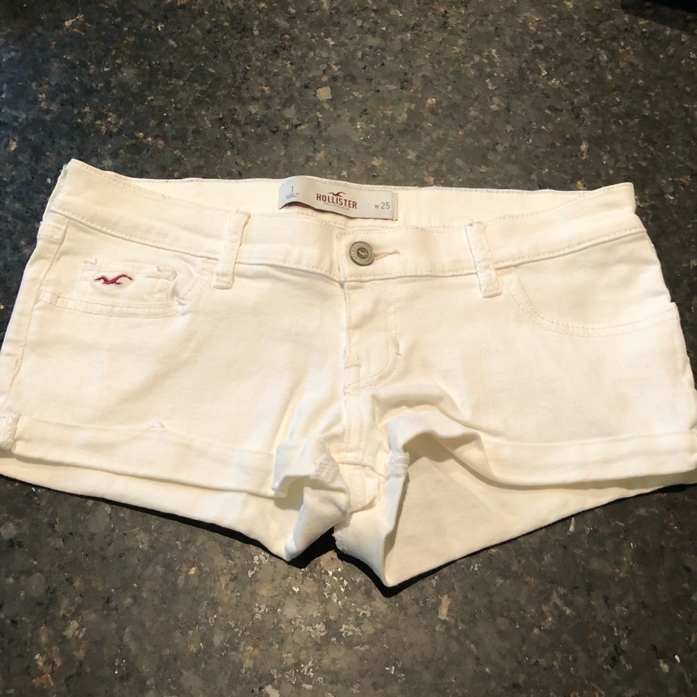 Hollister White Jean Booty Shorts